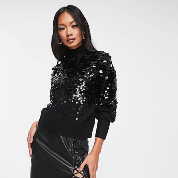 & Other Stories dazzling sequin sweater in black 🤩 - Picture 1 of 8
